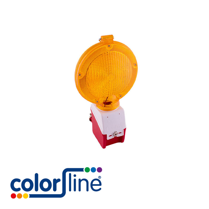 Lampe clignotante 1500 LED Jaune - diam. 180 mm, base rouge / blanc