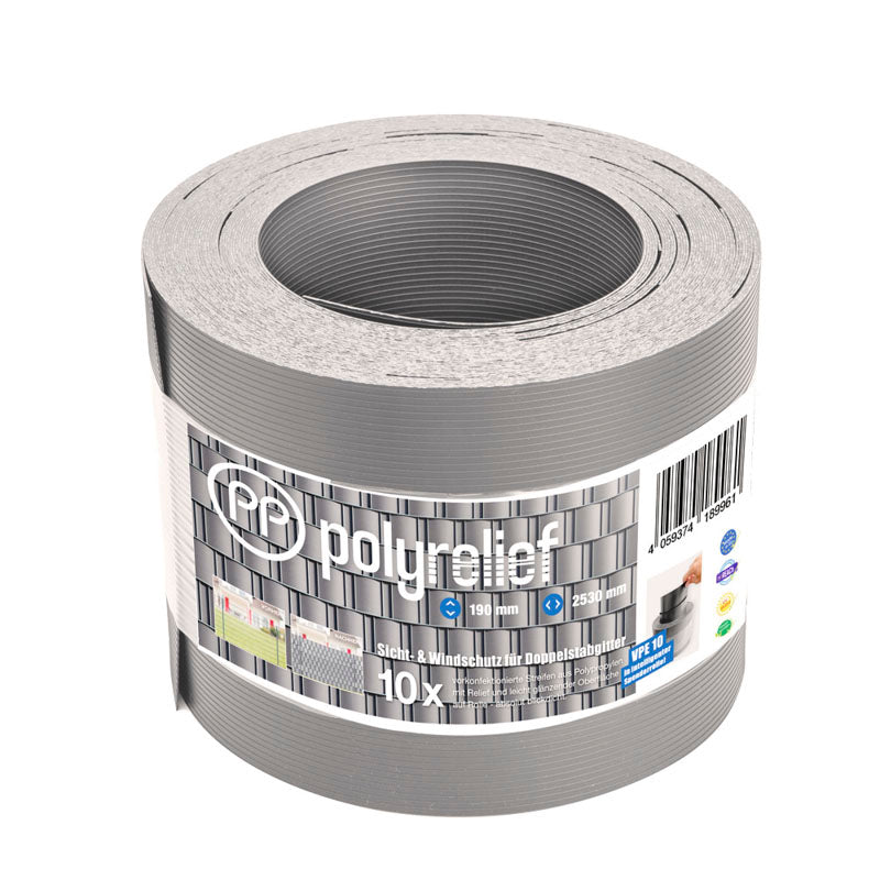 Lot de 10 bandes brise-vue et brise-vent PP polyrelief