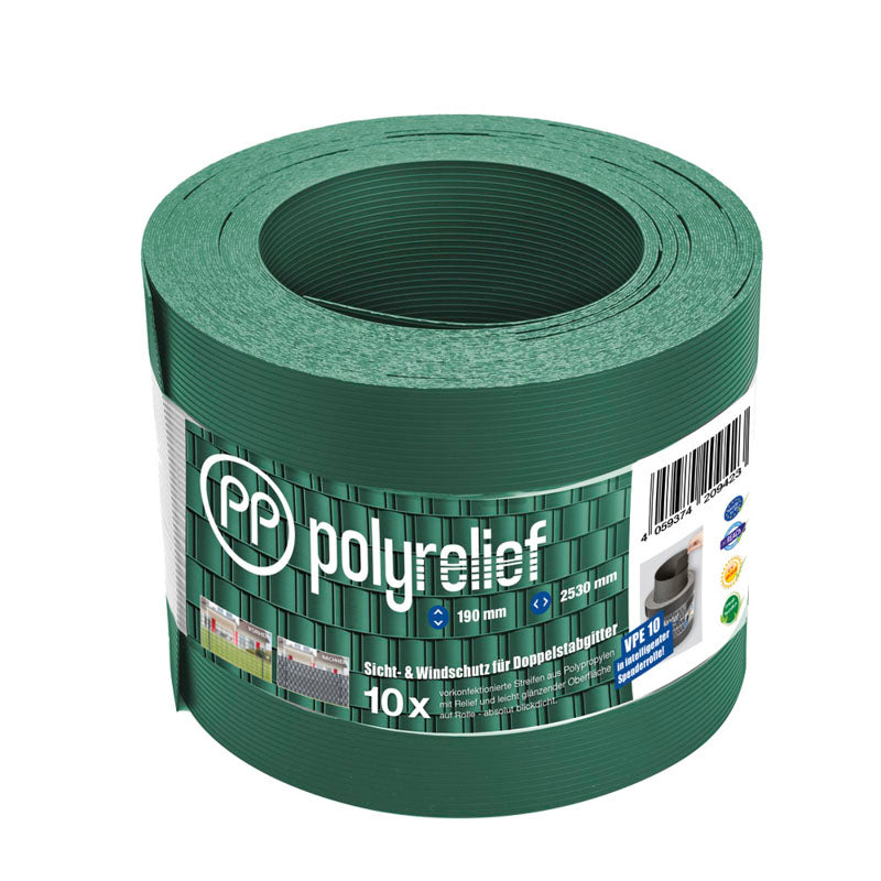 Lot de 10 bandes brise-vue et brise-vent PP polyrelief