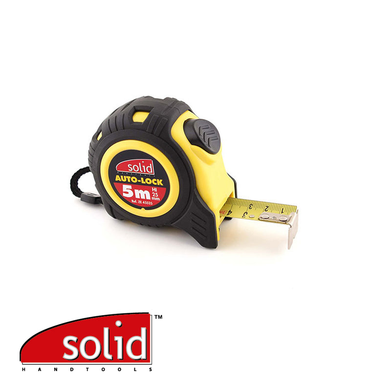 Mètre ruban, ABS, 5 m x 25 mm, jaune/noir
