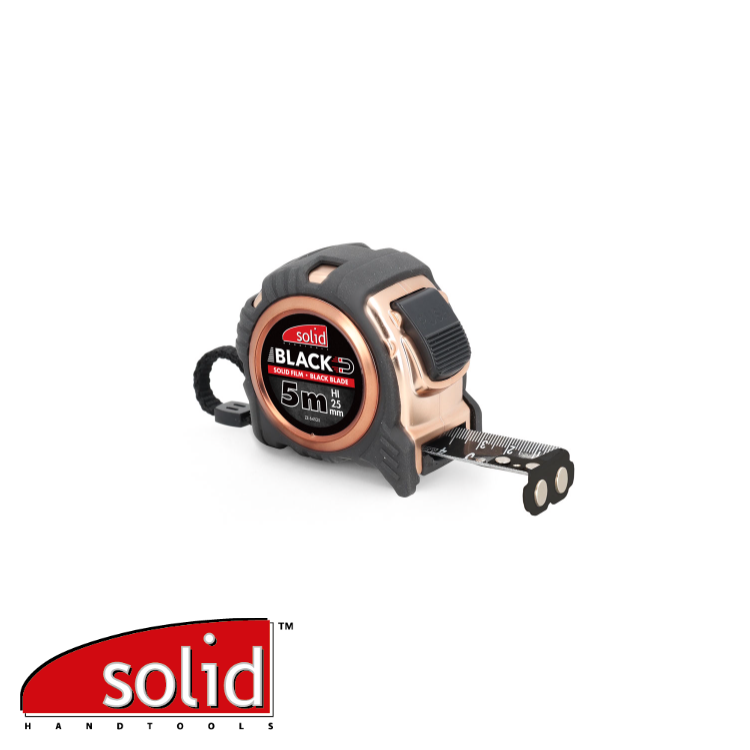 Mètre ruban ABS NOIR + caoutchouc – Chromé UV