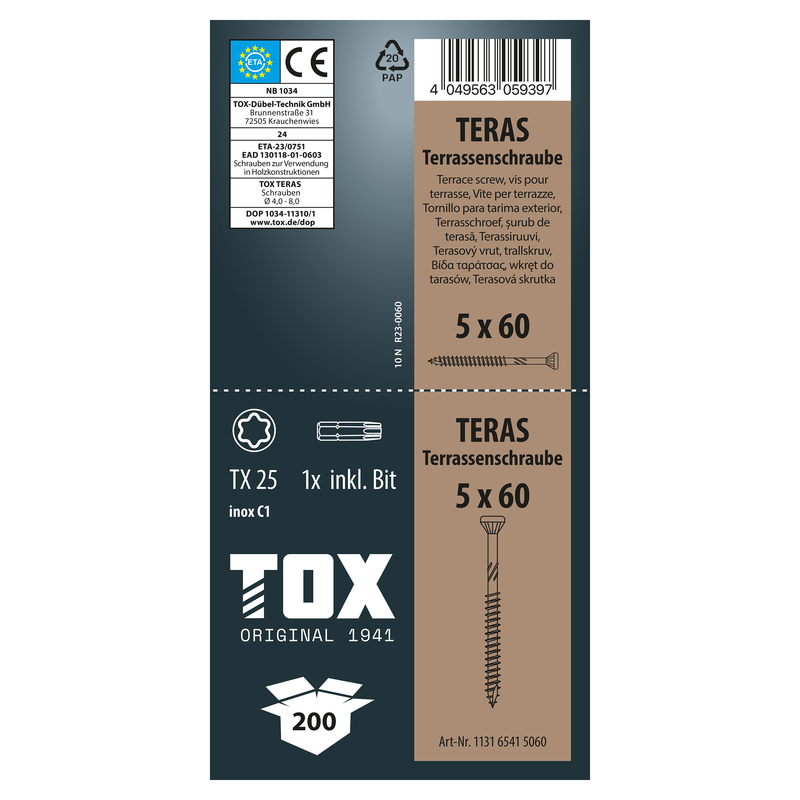 Vis terrasse C1 teras 5,0 x 60 (200 pc)