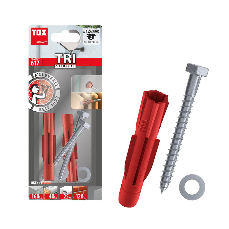 Cheville universelle tri 12/71+ vis (2 pc)