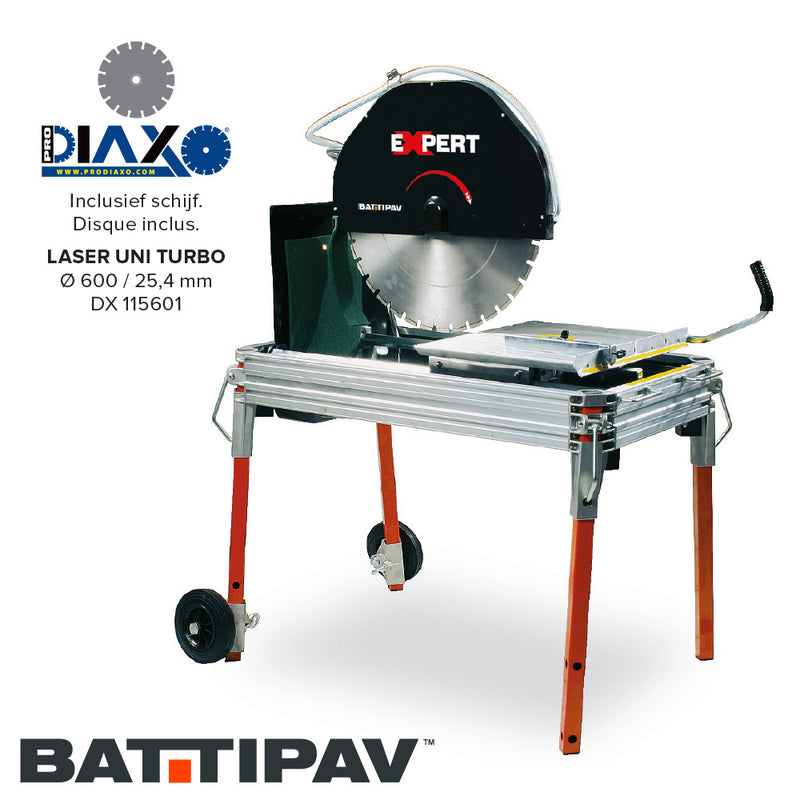 Scie sur table pour pierre EXPERT 600XL avec roues + 1 x DX 115601 incl.