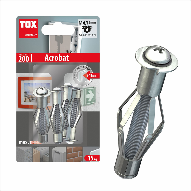 TOX Acrobat M4/32 (4 pc) – chevilles métalliques pour cavités