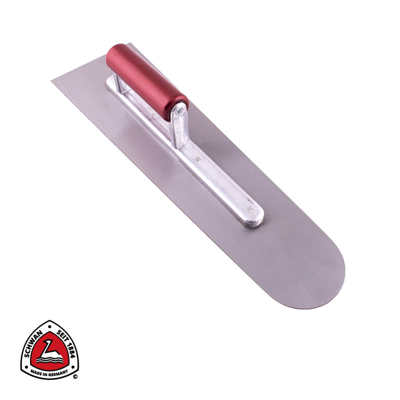 Plâtresse à chape avec bout arrondi, ACIER - 400 x 110/80 x 1,1 mm