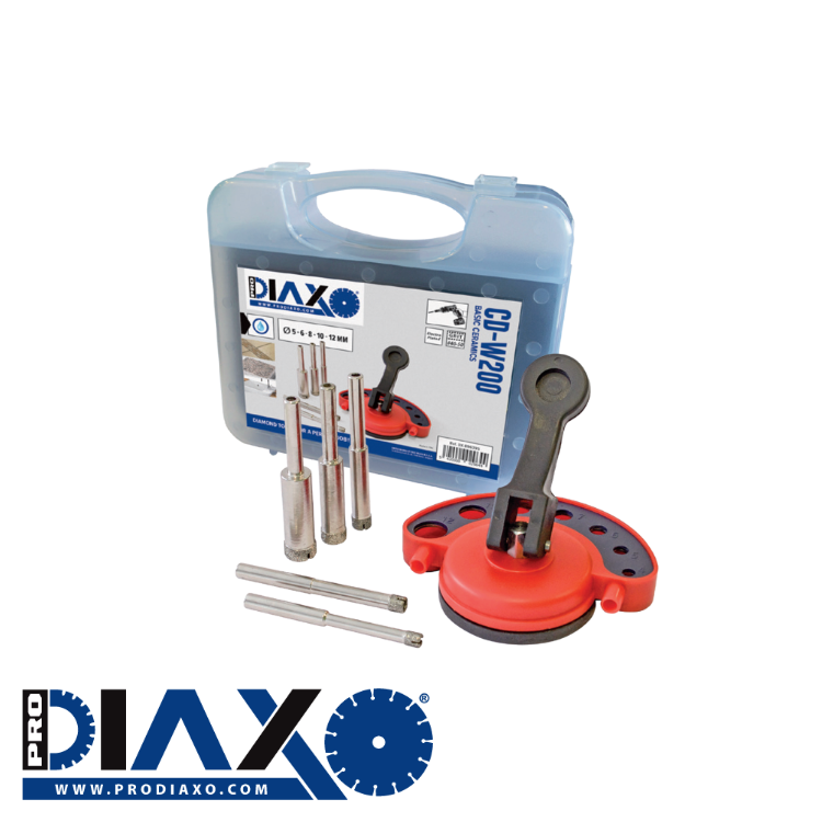 Foret diamantée à eau SET CD-W200 - 5, 6, 8, 10, 12 mm - hexagonale + guide
