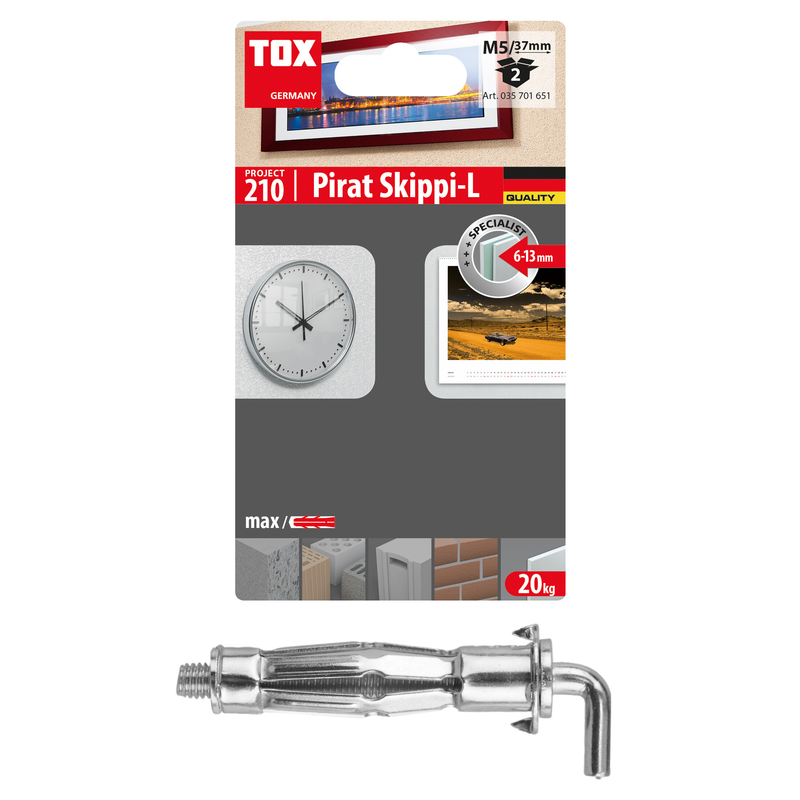 TOX Pirat Skippi-L M5/37 (2 pc) – chevilles à crochet