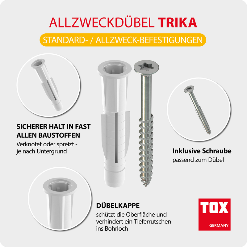 Cheville universelle trika 10/61 + vis (4 pc)