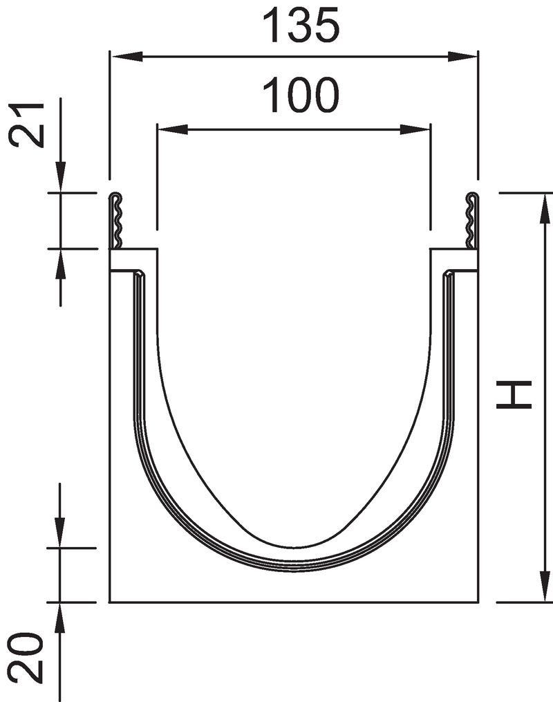 Multiline seal V 100 caniveau sans passerelle