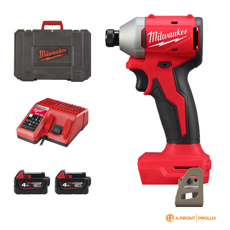M18™ Brushless visseuse à chocs ¼″ hex compacte – M18 BLIDRC – contenu de la boîte M18 BLIDRC-402C