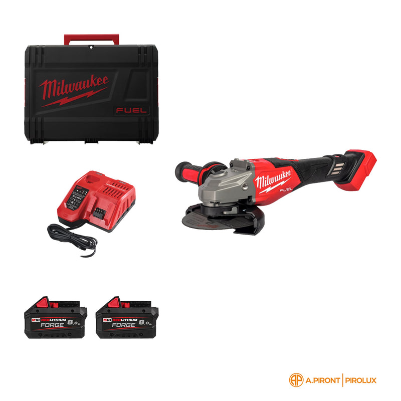 M18 FUEL™ Meuleuse d'angle 125mm avec interrupteur coulissant et frein – M18 FHSAG125XB2 – contenu de la boîte M18 FHSAG125XB2-802X