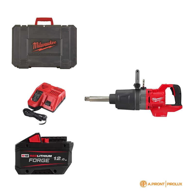 M18 FUEL™ ONE-KEY™ Boulonneuse 1″ à poignée D et nez long avec fixation O'Ring – M18 ONEFHIWF1D – contenu de la boîte M18 ONEFHIWF1D-121C