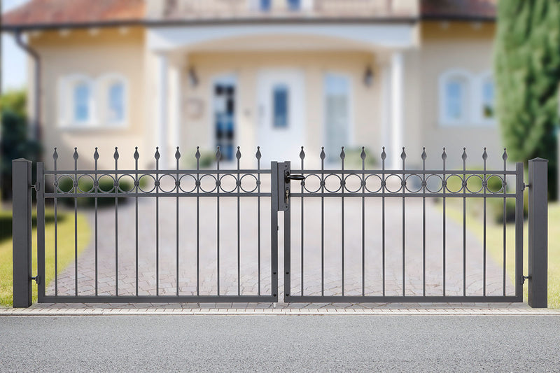Portail en fer forgé Weimar 2 vantaux – DB 703 gris foncé