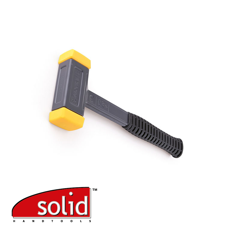Maillet sans rebond avec embouts jaunes en polyurethane 30 x 40 mm