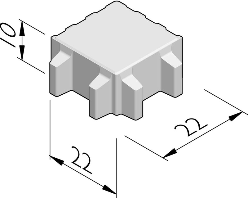 Eco block 22/22/10 gris modèle ligne