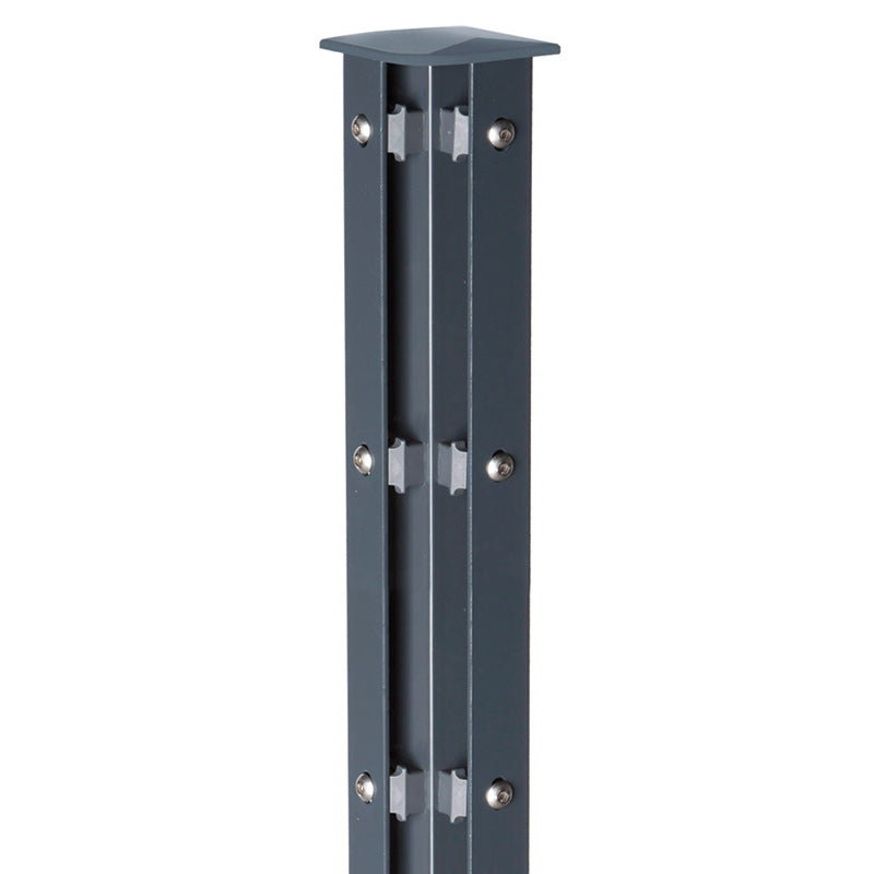 Poteau d'angle Q 60 sans capuchon ni accessoires – RAL 7016